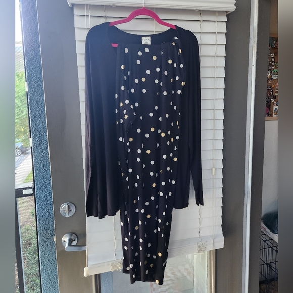 NWT Plus Size Soma Cool Nights PJ Set Merry Dot Grand Black XXL Long Sleeves - Picture 7 of 9